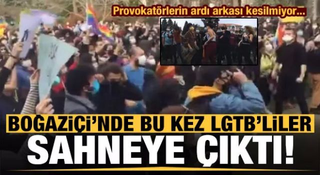 Boğaziçi Üniversitesi'nde LGBT bayraklı protesto!