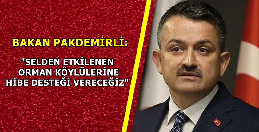 BAKAN PAKDEMİRLİ: "SELDEN ETKİLENEN ORMAN KÖYLÜLERİNE HİBE DESTEĞİ VERECEĞİZ"