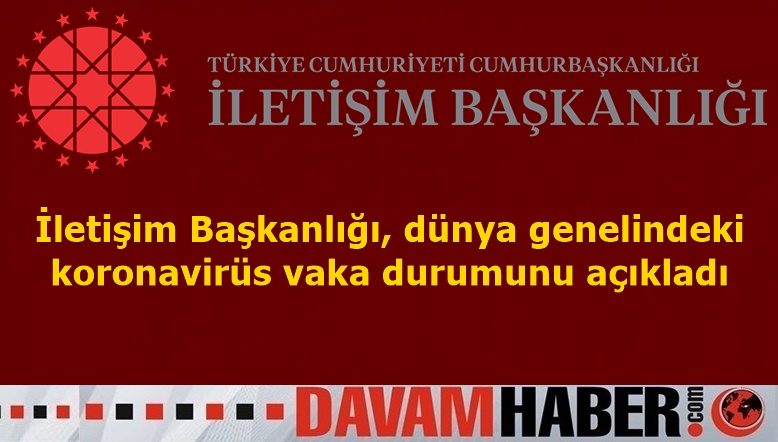 İletişim Başkanlığı, dünya genelindeki koronavirüs vaka durumunu açıkladı