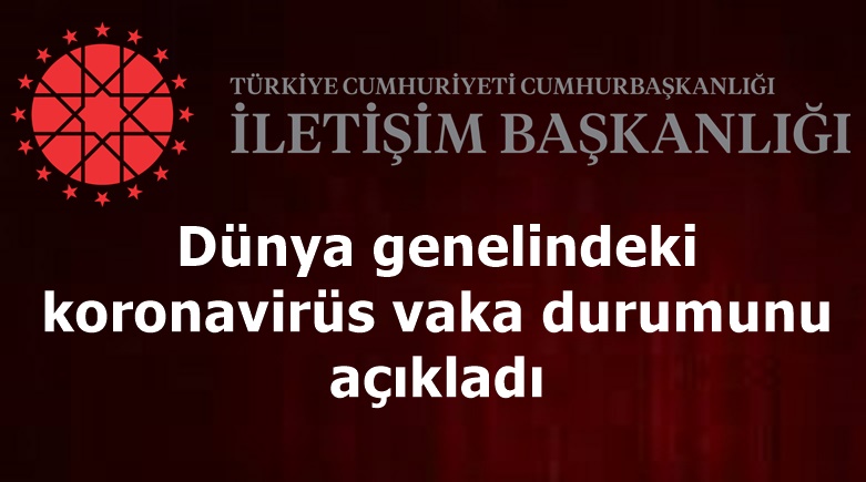 İletişim Başkanlığı, dünya genelindeki koronavirüs vaka durumunu açıkladı