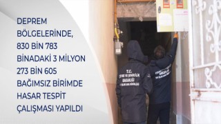 DEPREM BÖLGELERİNDE, 830 BİN 783 BİNADAKİ 3 MİLYON 273 BİN 605 BAĞIMSIZ BİRİMDE HASAR TESPİT ÇALIŞMASI YAPILDI