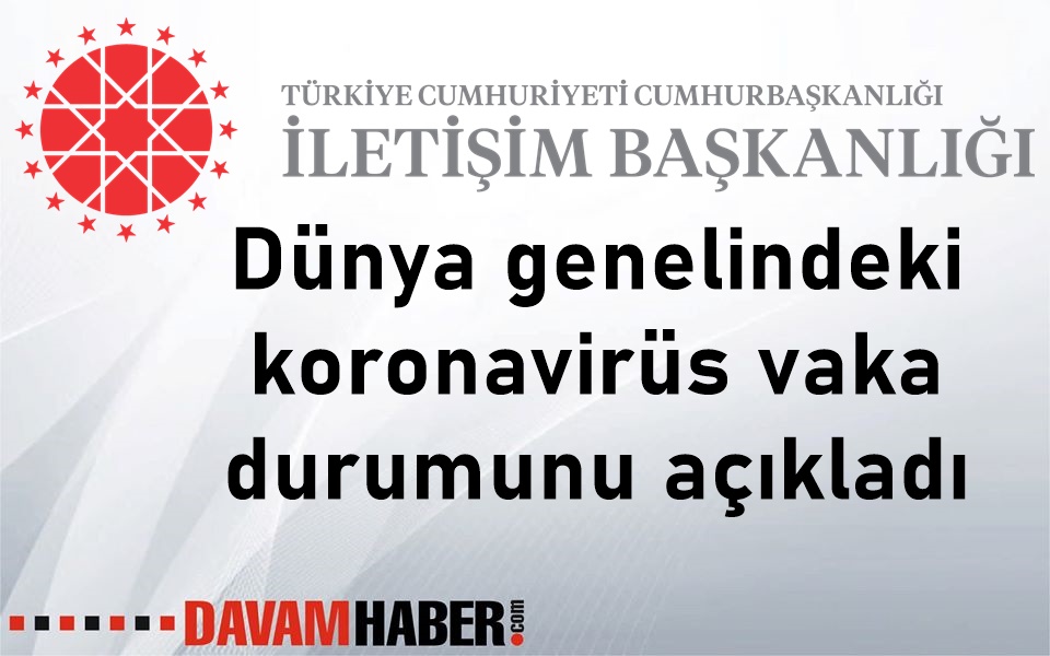 İletişim Başkanlığı, dünya genelindeki koronavirüs vaka durumunu açıkladı