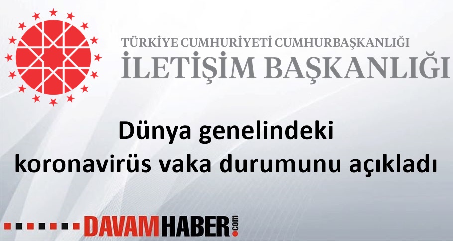 İletişim Başkanlığı, dünya genelindeki koronavirüs vaka durumunu açıkladı