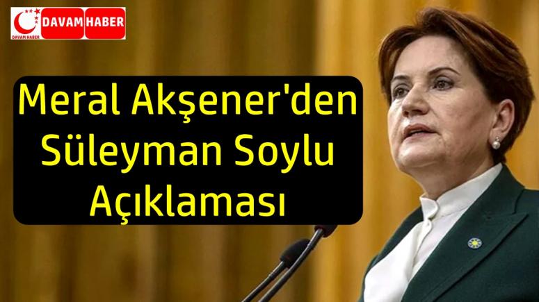 Meral Akşener'den Süleyman Soylu Açıklaması